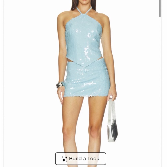 REVOLVE Dresses & Skirts - Revolve Sequin Halter Top in Light Blue